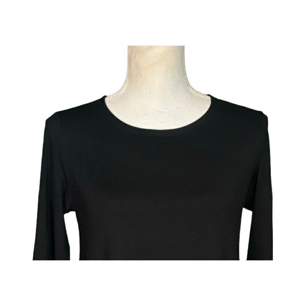Eileen Fisher Top Size Extra Small Black Stretch Flowy Lagenlook Minimalist - Picture 3 of 10